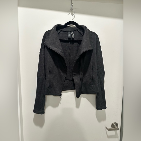 Adidas asymmetrical zipper front athletic jacket - Picture 8 of 9